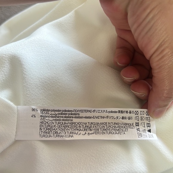 Zara White Wrap Short Sleeve Dress With Contrast Trim Size S - Picture 11 of 17